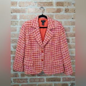 Pink Multicolor Tweed Blazer